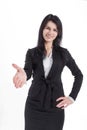 Close up.successful business woman holding out her hand for a handshake Royalty Free Stock Photo