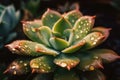 close-up of succulent plant with dewy drops Royalty Free Stock Photo