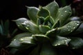 close-up of succulent plant with dewy drops Royalty Free Stock Photo