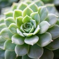 Close up of a succulent plant with green leaves, AI