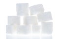 Close up of sugar cubes isolated on white background Royalty Free Stock Photo