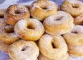 Close up sugar donuts