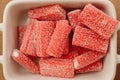 Close up of sugary candies as background. Jelly sweets in a bowl. Royalty Free Stock Photo
