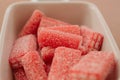 Close up of sugary candies as background. Jelly sweets in a bowl. Royalty Free Stock Photo