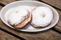 Close up of sugary donuts