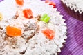Close up of sugary muffin cupcake