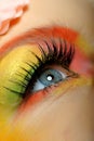 Close-up of summer fashion creative eye make-up