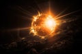 close-up of sun, with explosions and flares visible in the corona Royalty Free Stock Photo