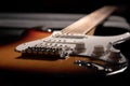 Close-up of a sunburst electric guitar Royalty Free Stock Photo