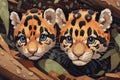 close-up of a sunda clouded leopards spotted fur