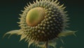 a close up of a sunflower on a green background with a blurry back drop of the sun in the center of the flower