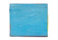 Close up surface of blue painted plank. isolate on white background Royalty Free Stock Photo