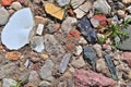 Close up surface of gravel and concrete ground textures in high resolution Royalty Free Stock Photo