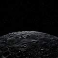 Moon surface in deep bright space. dark sky seen from space High-altitude light up the night sky Royalty Free Stock Photo
