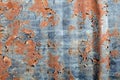 Close-up surface of old rusty barrel with shabby paint. Royalty Free Stock Photo