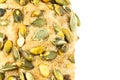 Close up of the surface of a german bread roll with pumpkin seed Royalty Free Stock Photo