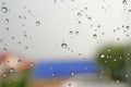Surface water drops on car glass after the rain Royalty Free Stock Photo