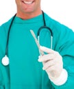 Close-up of surgeon holding a scalpel