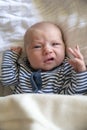 Close up on surprised newborn baby Royalty Free Stock Photo