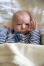 Close up on surprised newborn baby Royalty Free Stock Photo