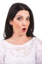 Close up of surprised woman face