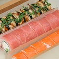 Close-Up of Sushi Plate With Assorted Rolls and Nigiri