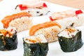 Close-up of sushi rolls