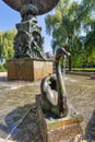 Close-up of the swan statue at the Molins Fountain in Kungstradgarden, Stockholm, Sweden Royalty Free Stock Photo