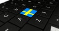 Close up of Sweden button. Royalty Free Stock Photo