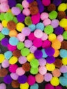 Close up sweet Colorful Pom Poms ball Texture abstract Background for web design Royalty Free Stock Photo