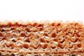 Close up of sweet waffle cake on white background Royalty Free Stock Photo