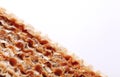 Close up of sweet waffle cake on white background Royalty Free Stock Photo