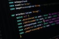 Close-up of Swift code showing error handling with enum cases and switch statement logic