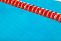 Swim lane in swimming pool. Plastic swimming pool floating wave-breaking lane Royalty Free Stock Photo