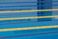 Close up of swim lanes in swimming pool
