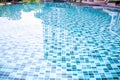 Close Up Swimming Pool.swimming pool bottom caustics ripple and flow with waves background.