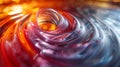 A close up of a swirl in red, orange and yellow, AI