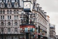 Close up of Swiss Glockenspiel musical clock in Swiss Court, Leicester Square, London, UK