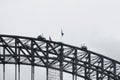 Close-up of Sydney Harbor Bridge on overcast day Royalty Free Stock Photo