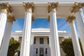 close-up of symmetrical corinthian columns