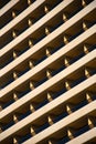 Close up of symmetrical pattern of balcony`s on a big residential building