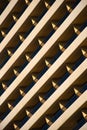 Close up of symmetrical pattern of balcony`s on a big residential building