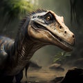 Close-Up of a T-Rex Dinosaur Snarling with Sharp Teeth.AI
