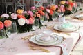 Close up of table set up for bridal shower Royalty Free Stock Photo