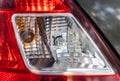 Close-up tail light, headlight and bulb lamps of a car Royalty Free Stock Photo