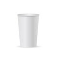 Close up take-out coffee with brown cap and cup holder. Isolated on white background. Vector Illustration