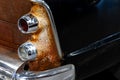 Close-up of the tale lights of a american classic car. Royalty Free Stock Photo