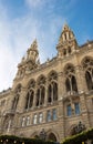 Close up Tall gothic building of Vienna city hall Royalty Free Stock Photo