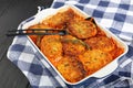 Close-up of tasty couscous fish cakes Royalty Free Stock Photo