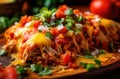 Tasty food of Mexican enchiladas. AI generated